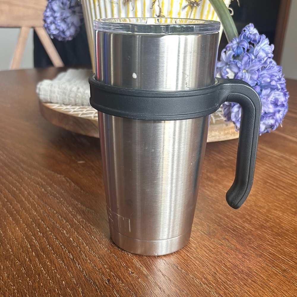 Stainless Steel Travel Mug with Black Handle